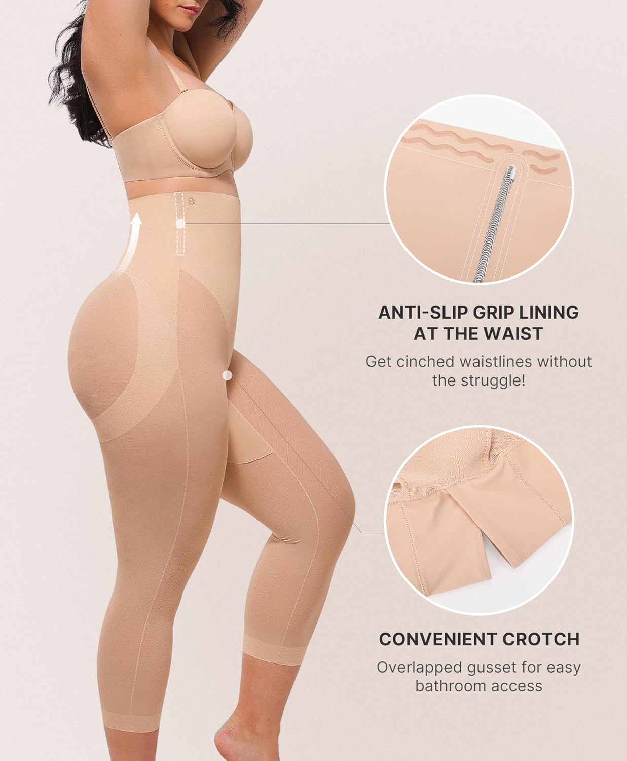 Shapewear for Women Capris Leggings for Women Tummy Control Underwear High Waist Body Shaper Butt Lifting Panties