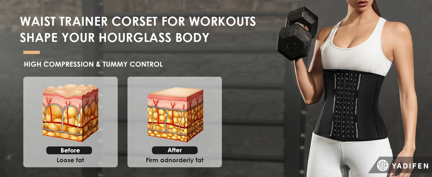 Corset Waist Trainer for Women, Latex Waist Cincher Workout Body Shaper Breathable Girdle Sport Belt