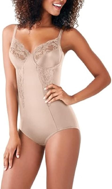Maidenform Women's Shapewear Tummy Control Bodysuit, Built-In Underwire Bra, Ultra Firm Control Shapewear for Women