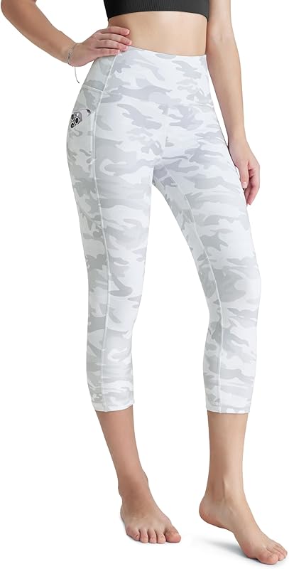 Women's High Waisted Yoga Capris with Pockets, Tummy Control Non See Through Workout Athletic Running Capri Leggings