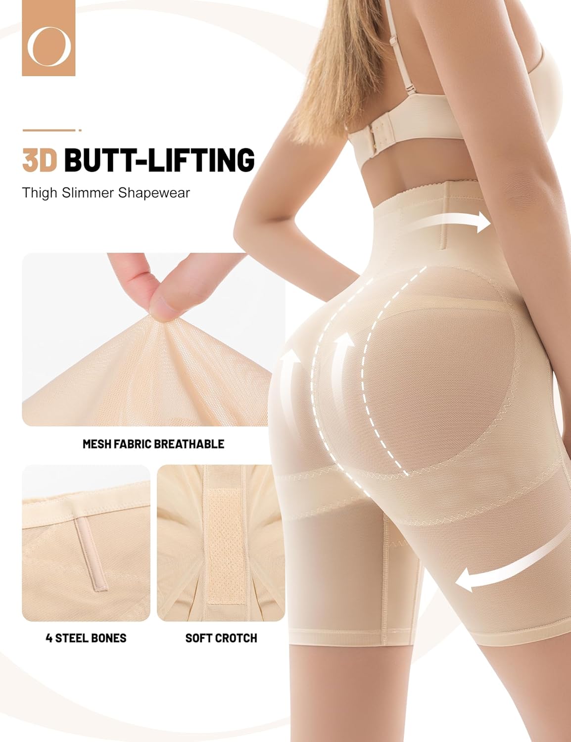 Shapewear for Women Tummy Control, Butt Lifting High Waisted Body Shaper Shorts Under Dresses Thigh Slimmer