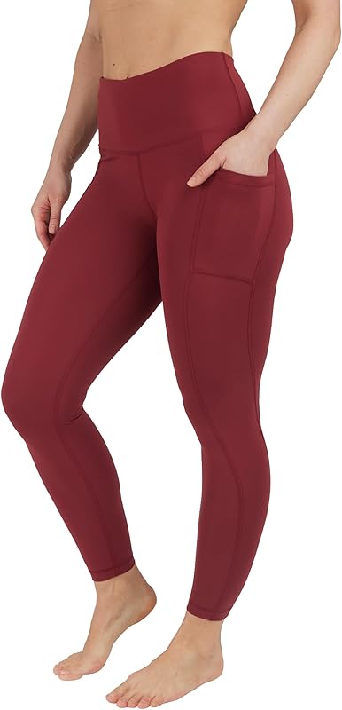 Yogalicious High Waist Ultra Soft 7/8 Ankle Length Leggings with Pockets for Women