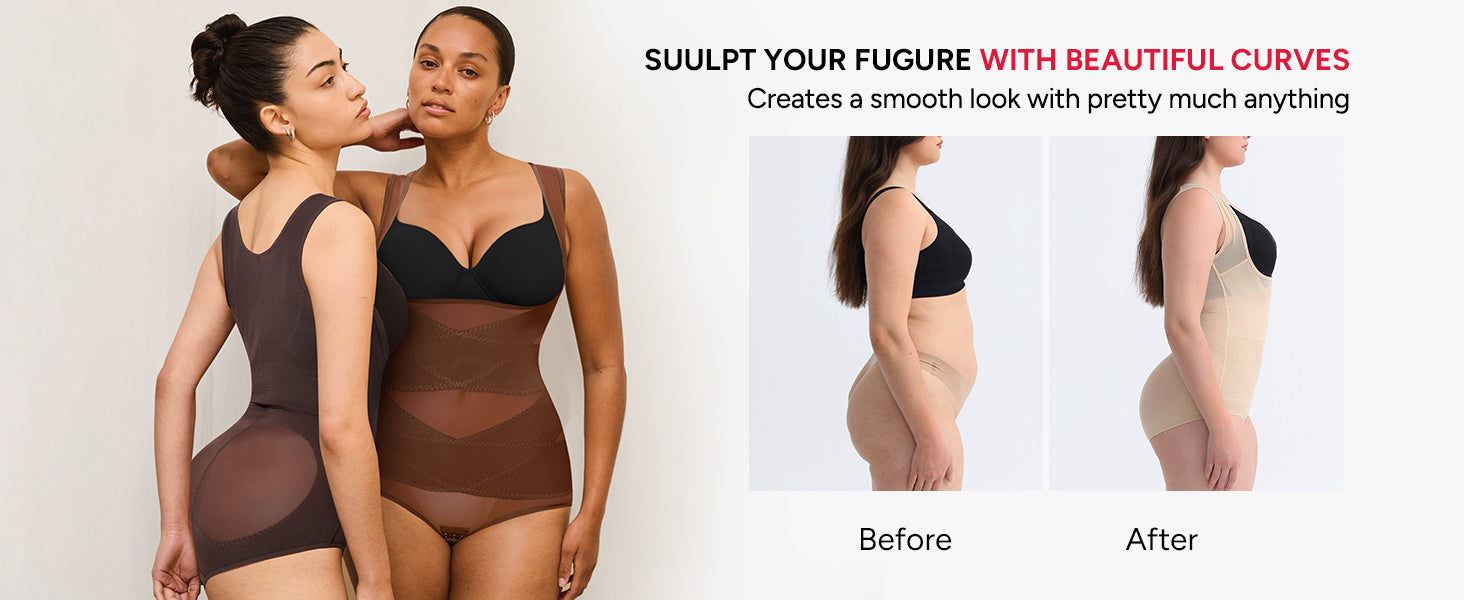 Shapewear for Women Tummy Control Bodysuit Faja Body Shaper Waist Trainer Snatched Corset Body Suit