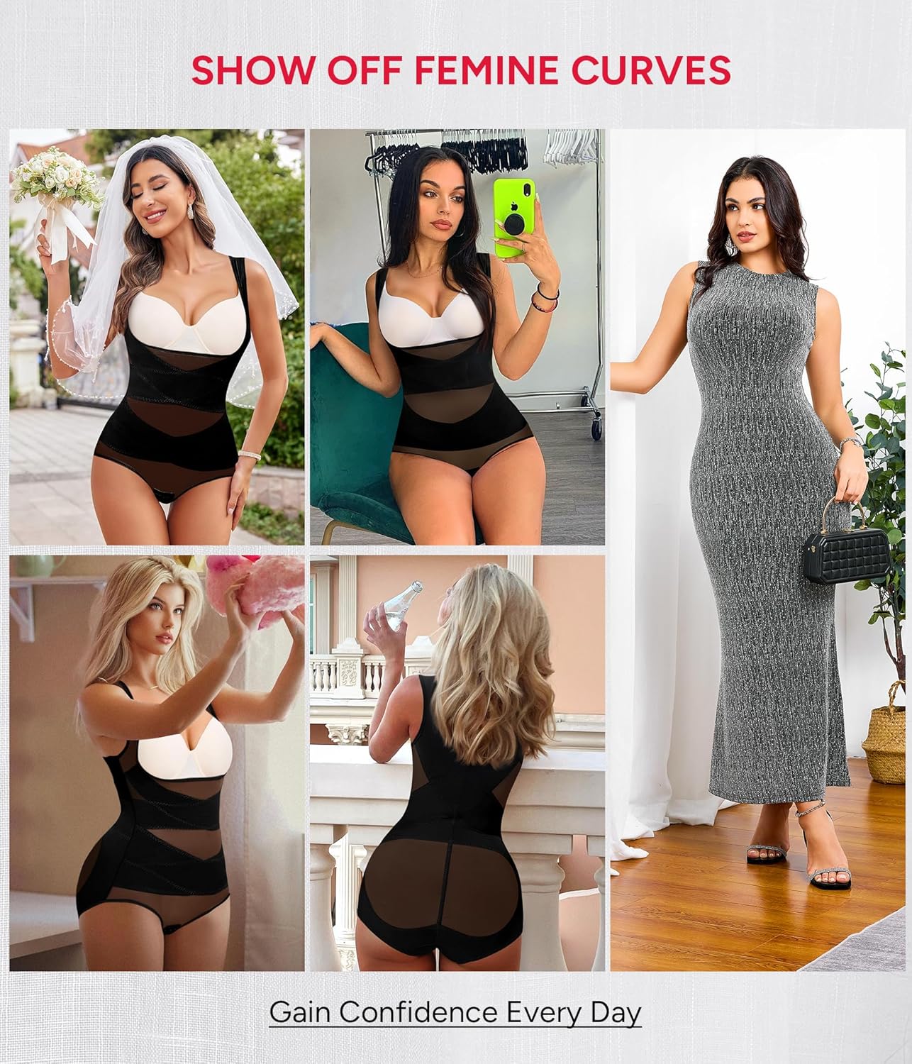 Shapewear for Women Tummy Control Bodysuit Faja Body Shaper Waist Trainer Snatched Corset Body Suit