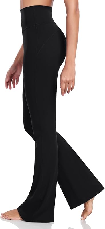 HeyNuts Mellow Flare Leggings 29"/30.5"/32.5"/34.5", High Waisted Tummy Control Wide Leg Bootcut Yoga Pants Lounge Soft
