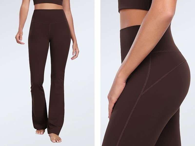 HeyNuts Mellow Flare Leggings 29"/30.5"/32.5"/34.5", High Waisted Tummy Control Wide Leg Bootcut Yoga Pants Lounge Soft