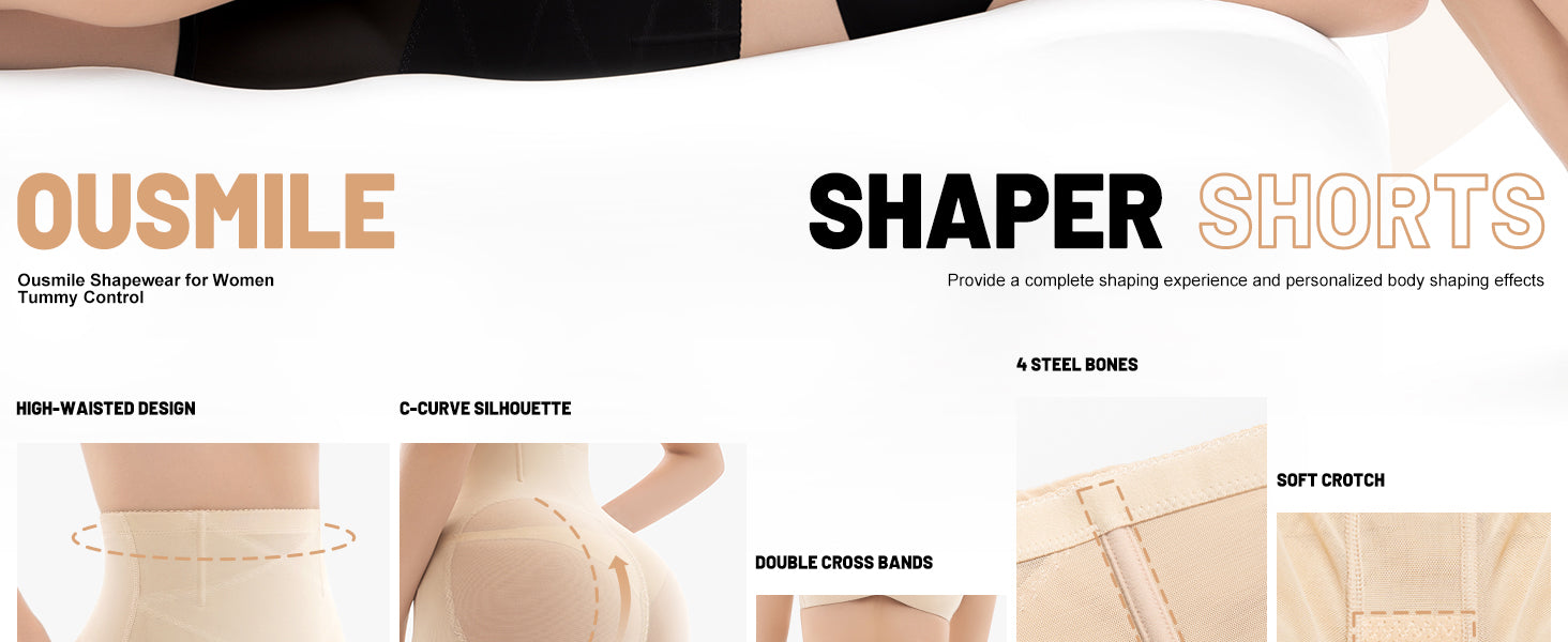 Shapewear for Women Tummy Control, Butt Lifting High Waisted Body Shaper Shorts Under Dresses Thigh Slimmer