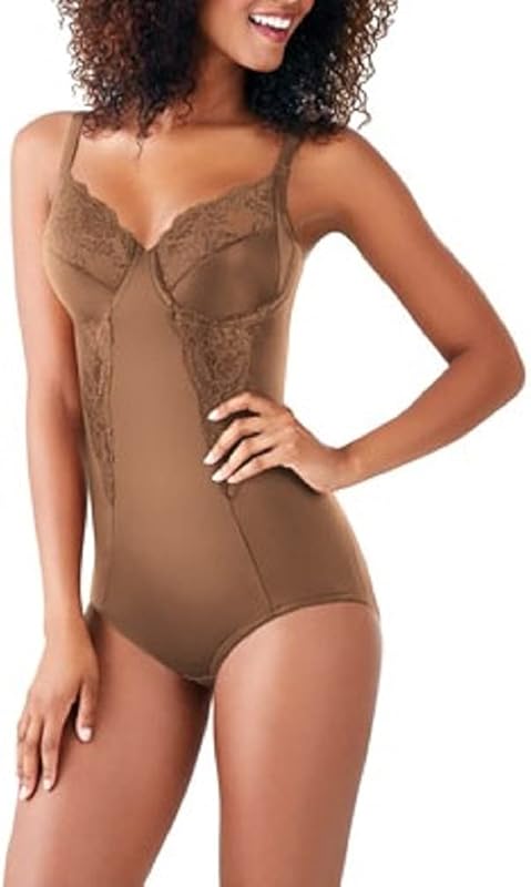 Maidenform Women's Shapewear Tummy Control Bodysuit, Built-In Underwire Bra, Ultra Firm Control Shapewear for Women