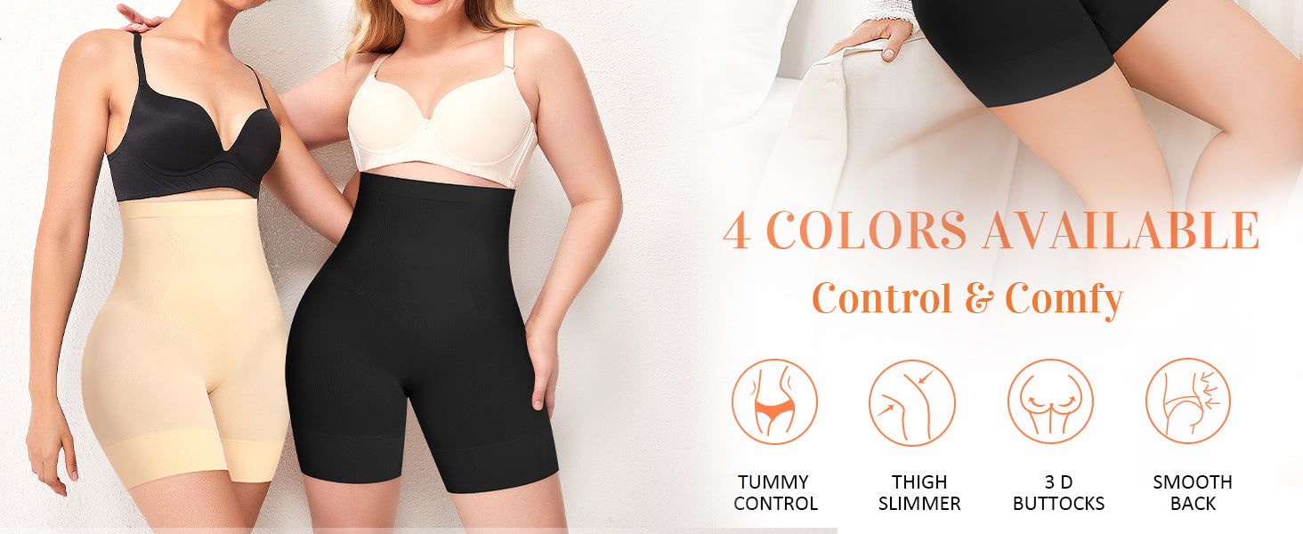 Womens Shapewear Shorts Tummy Control Body Shaper Thigh Slimmer Slip Shorts for Under Dress Shapewear Underwear