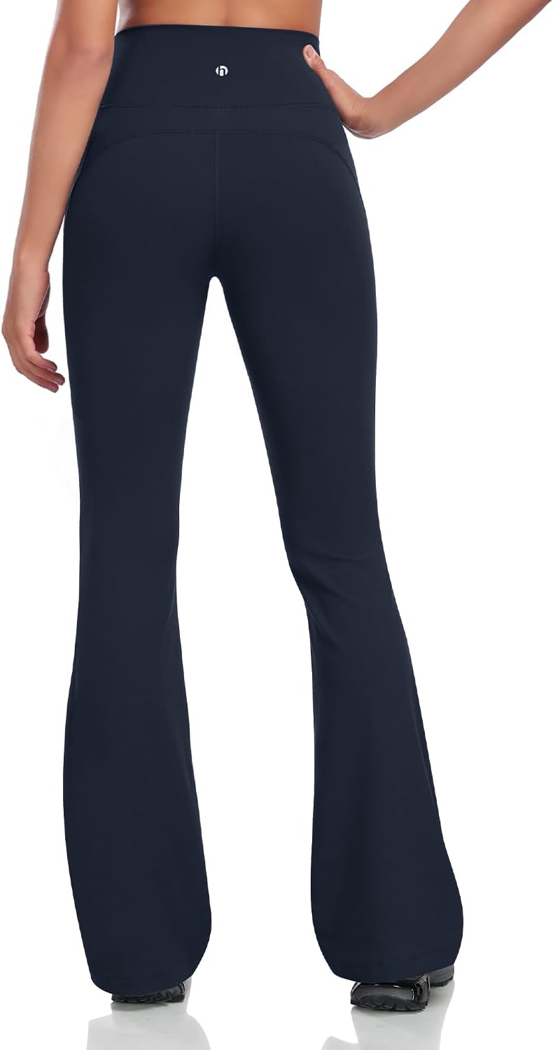 HeyNuts Mellow Flare Leggings 29"/30.5"/32.5"/34.5", High Waisted Tummy Control Wide Leg Bootcut Yoga Pants Lounge Soft