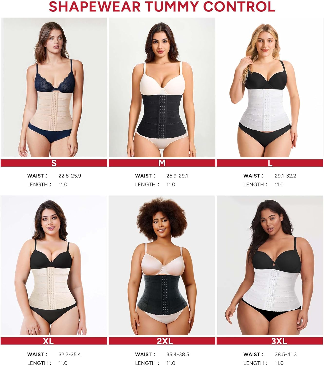 Waist Trainer for Women Corset Shapewear Tummy Control Segmented Waist Cincher Workout Girdle