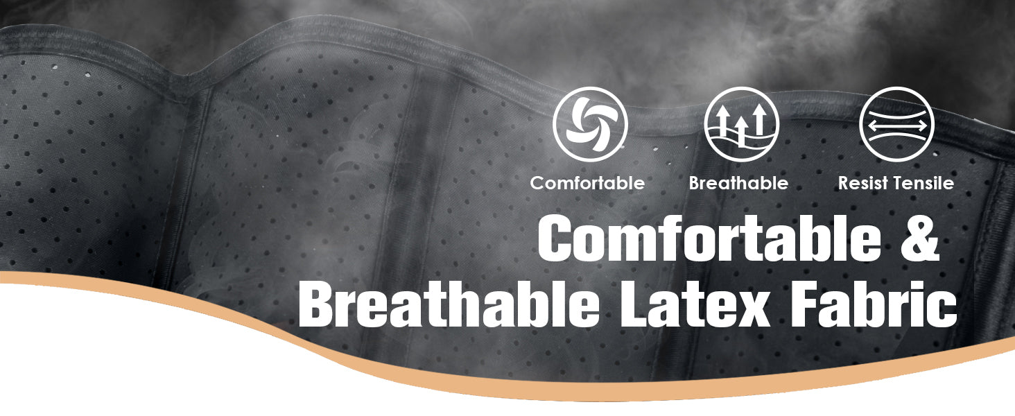 Corset Waist Trainer for Women, Latex Waist Cincher Workout Body Shaper Breathable Girdle Sport Belt