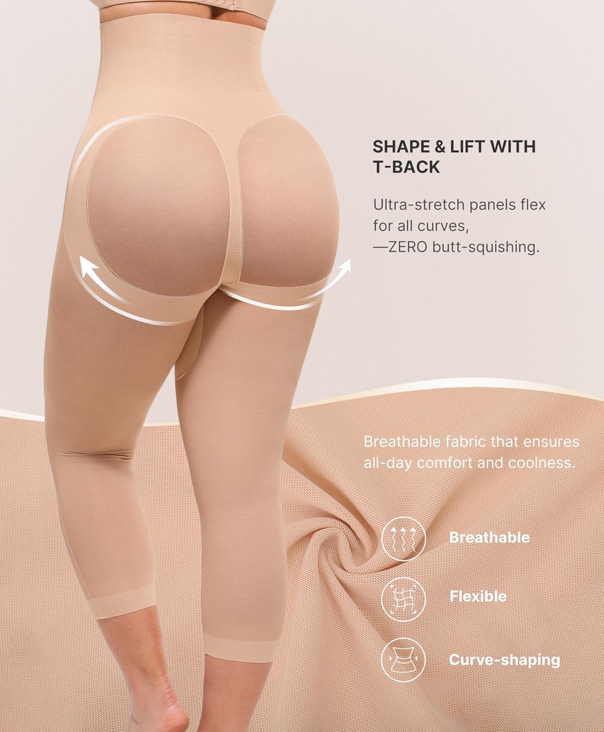 Shapewear for Women Capris Leggings for Women Tummy Control Underwear High Waist Body Shaper Butt Lifting Panties