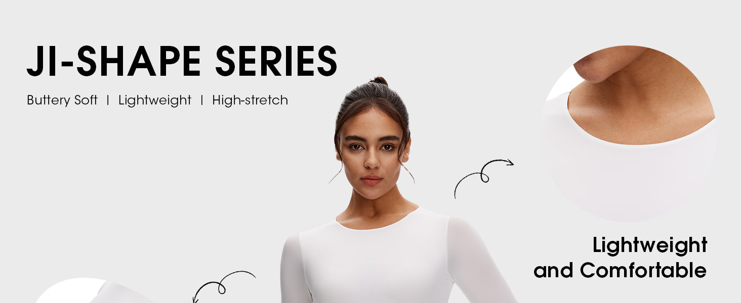 Long Sleeve Bodysuit for Women - Slim Fit Crew Neck Thong Body Suit, Stretch Double Lined Snap Tops, Casual Going Out