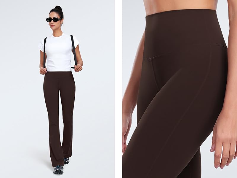 Harmony Flare Leggings 29"/30.5"/32.5"/34.5", High Waisted Tummy Control Wide Leg Bootcut Yoga Pants Lounge Soft