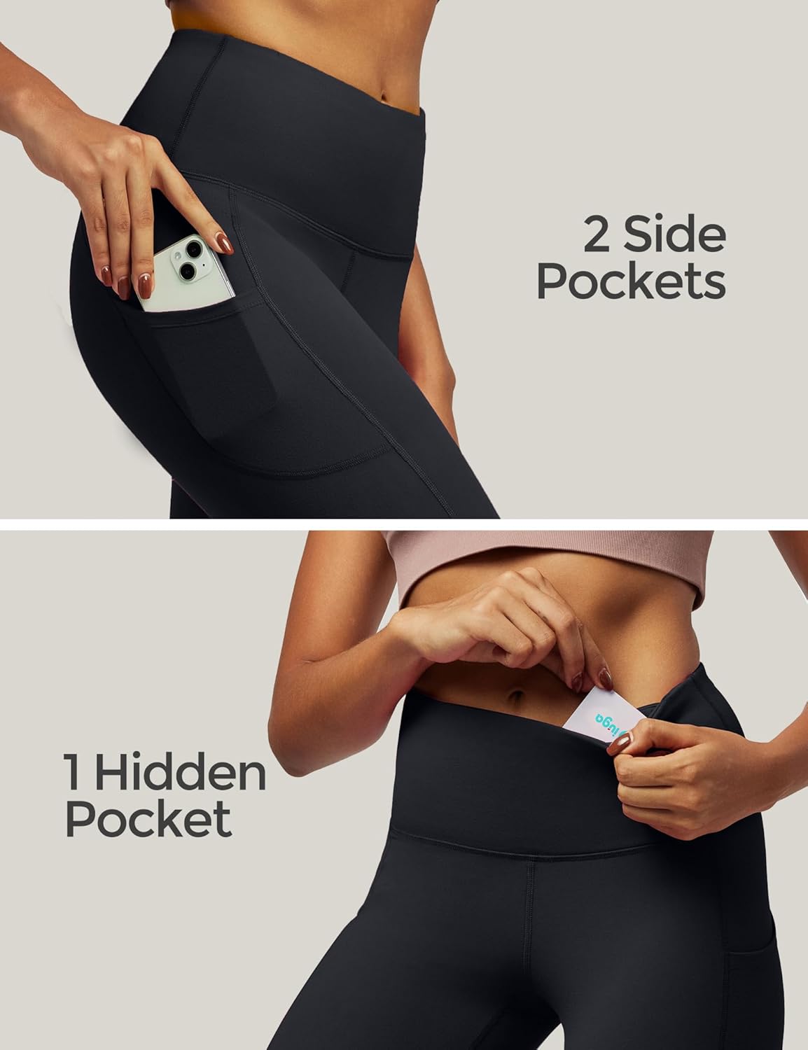 IUGA High Waist Yoga Pants with Pockets, Leggings for Women Tummy Control, Workout Leggings for Women 4 Way Stretch