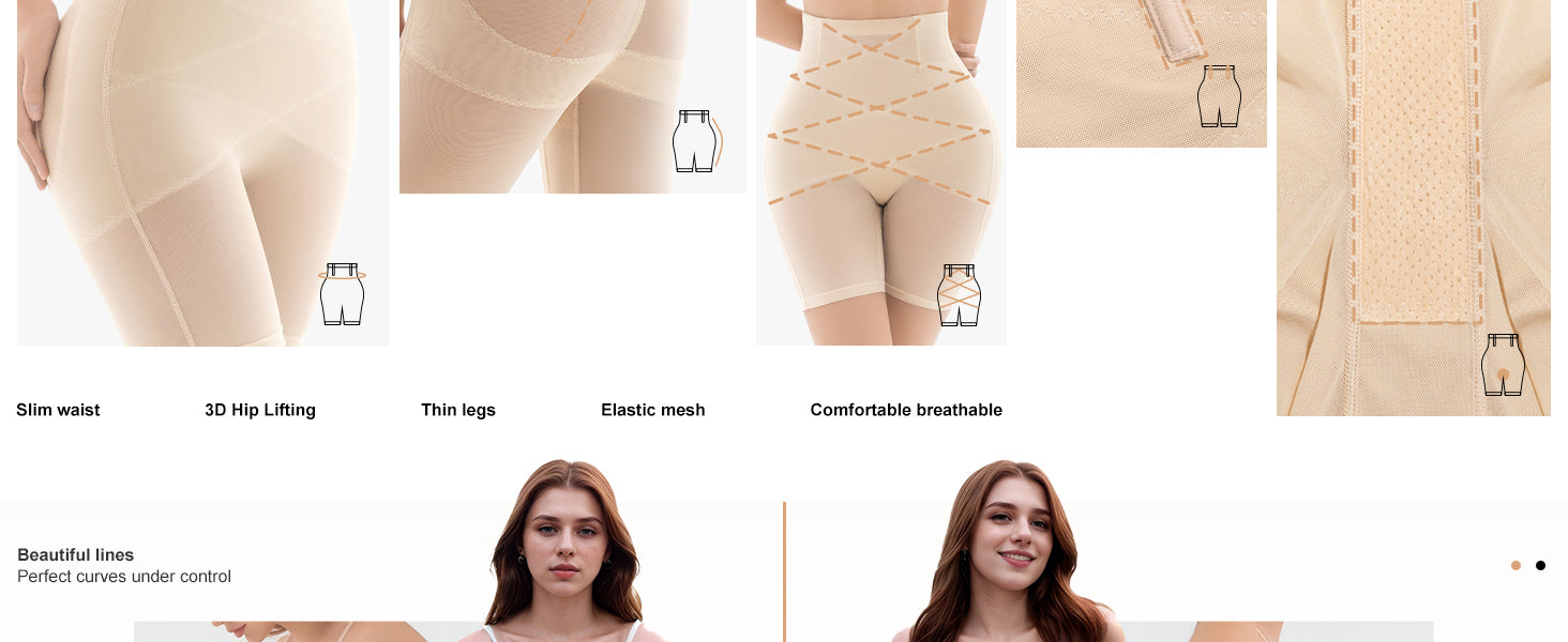 Shapewear for Women Tummy Control, Butt Lifting High Waisted Body Shaper Shorts Under Dresses Thigh Slimmer