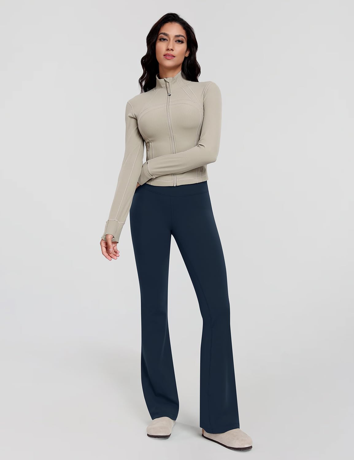 HeyNuts Mellow Flare Leggings 29"/30.5"/32.5"/34.5", High Waisted Tummy Control Wide Leg Bootcut Yoga Pants Lounge Soft