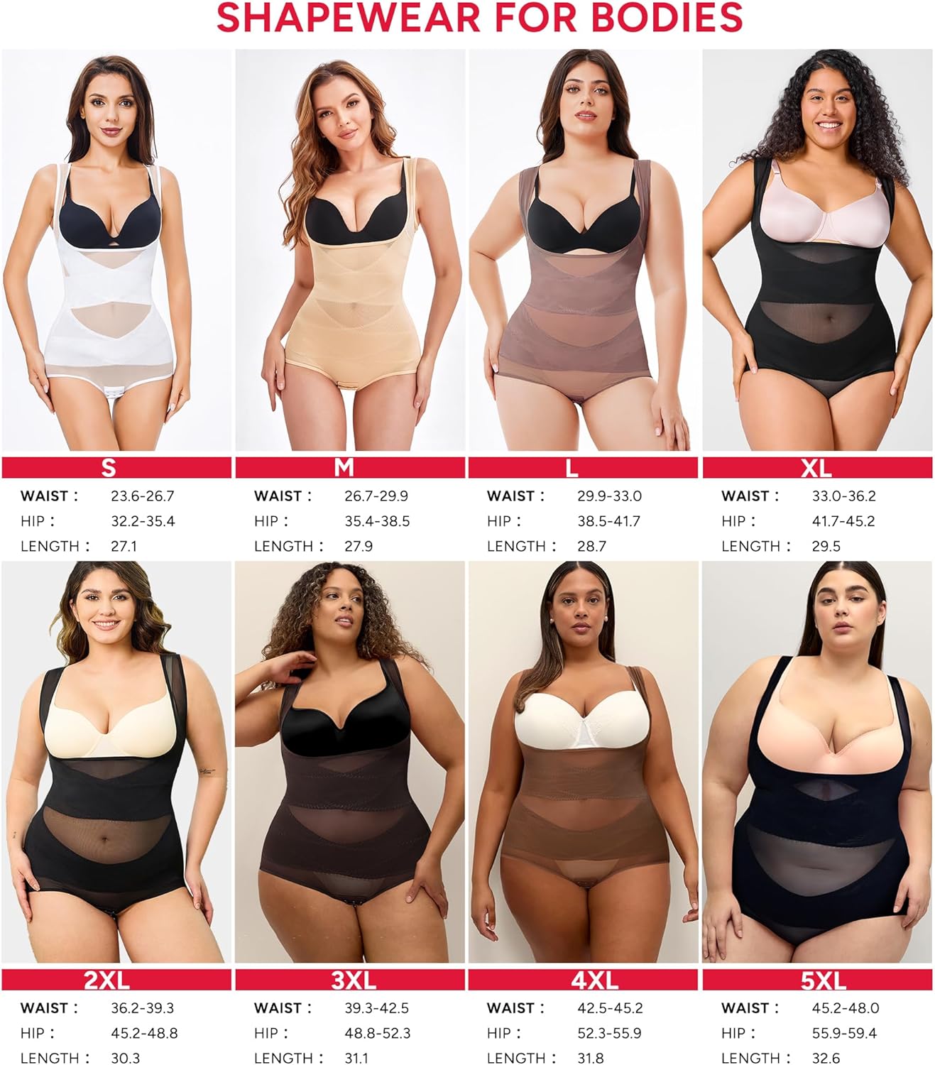 Shapewear for Women Tummy Control Bodysuit Faja Body Shaper Waist Trainer Snatched Corset Body Suit