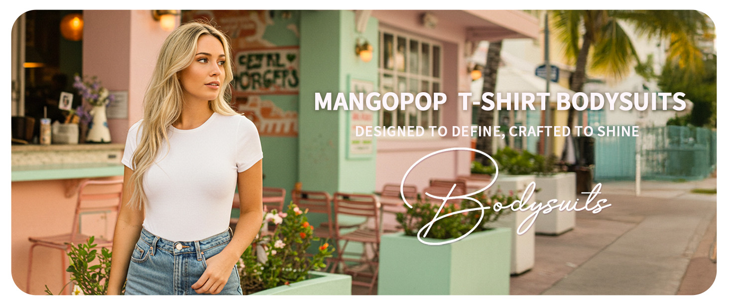 Women's Round Neck Short Sleeve Bodysuit T Shirts Basic Body Suit Tops