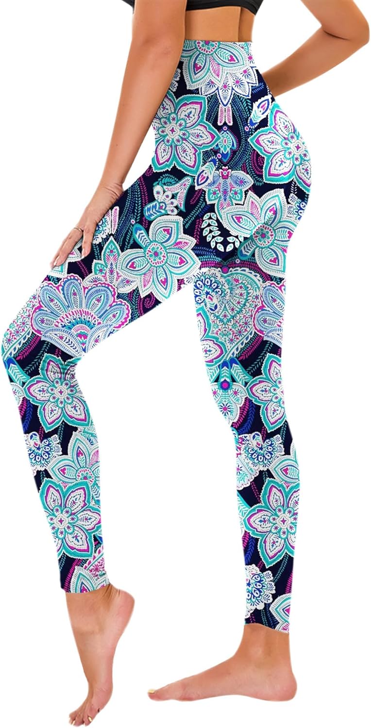 High Waisted Leggings for Women - No See Through Tummy Control Cycling Workout Yoga Pants with Pockets Reg & Plus