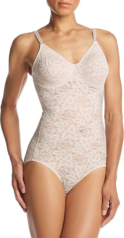 Bali womens Lace Body Shaper, Lace 'N Smooth Firm-control Shapewear, Built-in Underwire Bra