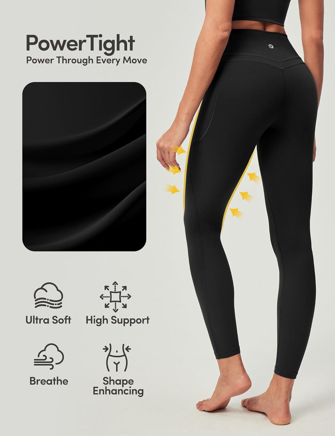 IUGA Compression Leggings with Pockets for Women Tummy Control Leggings No Front Seam Workout High Waist Yoga Pants