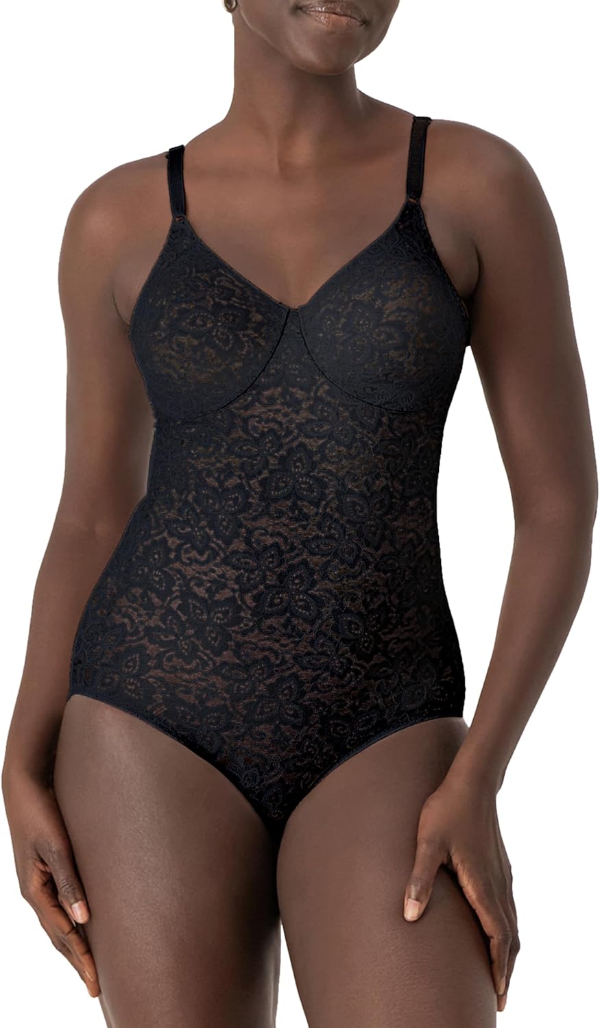 Bali womens Lace Body Shaper, Lace 'N Smooth Firm-control Shapewear, Built-in Underwire Bra