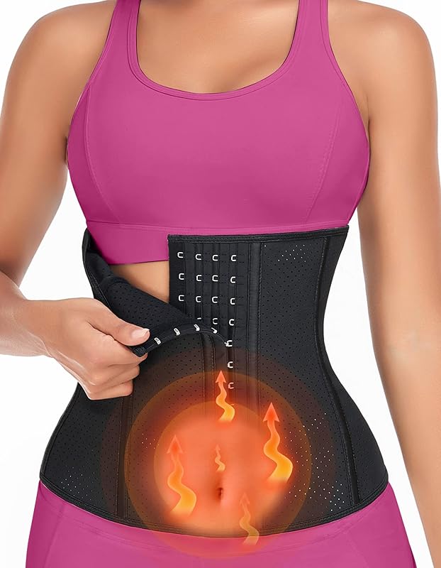 Corset Waist Trainer for Women, Latex Waist Cincher Workout Body Shaper Breathable Girdle Sport Belt