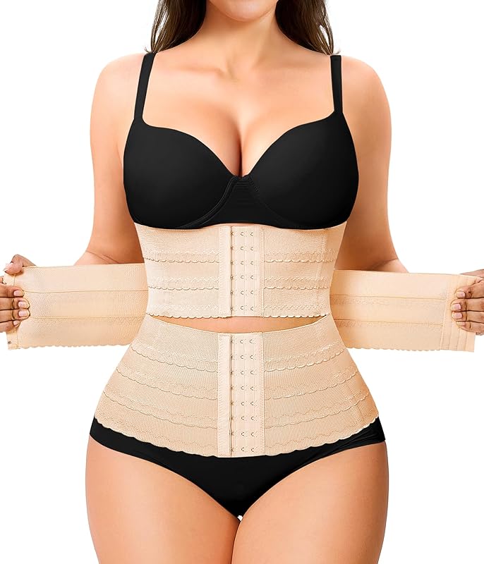 Waist Trainer for Women Corset Shapewear Tummy Control Segmented Waist Cincher Workout Girdle