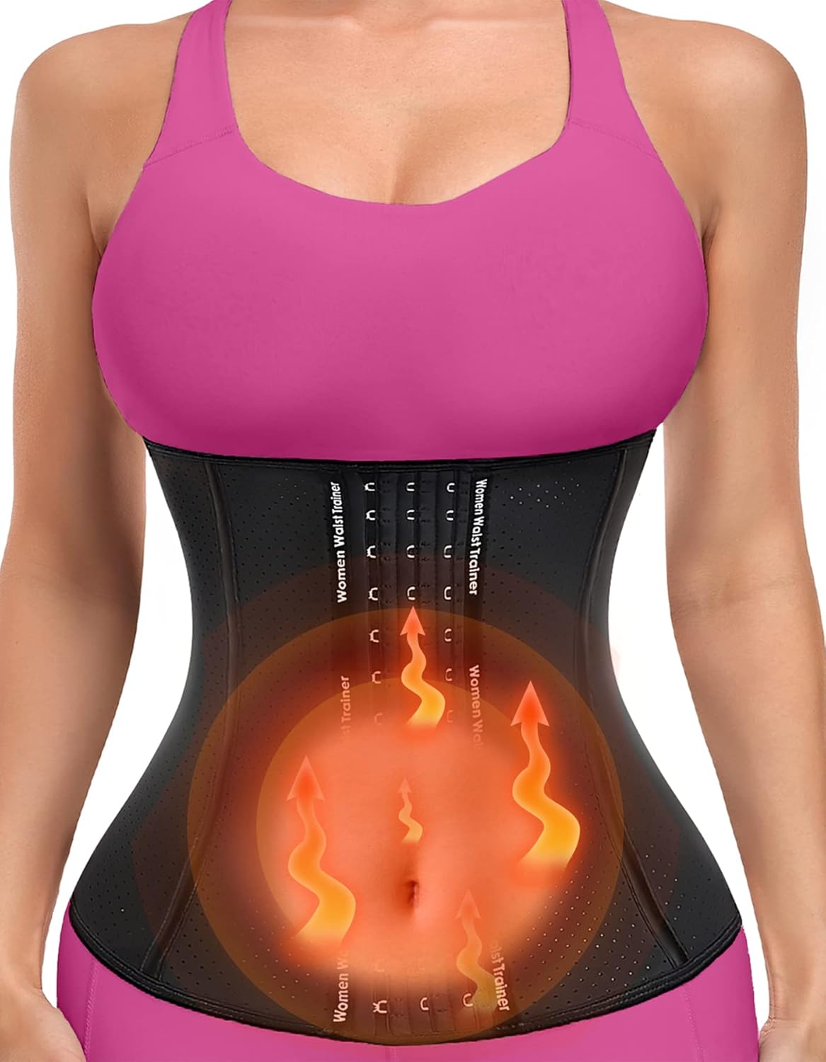 Corset Waist Trainer for Women, Latex Waist Cincher Workout Body Shaper Breathable Girdle Sport Belt
