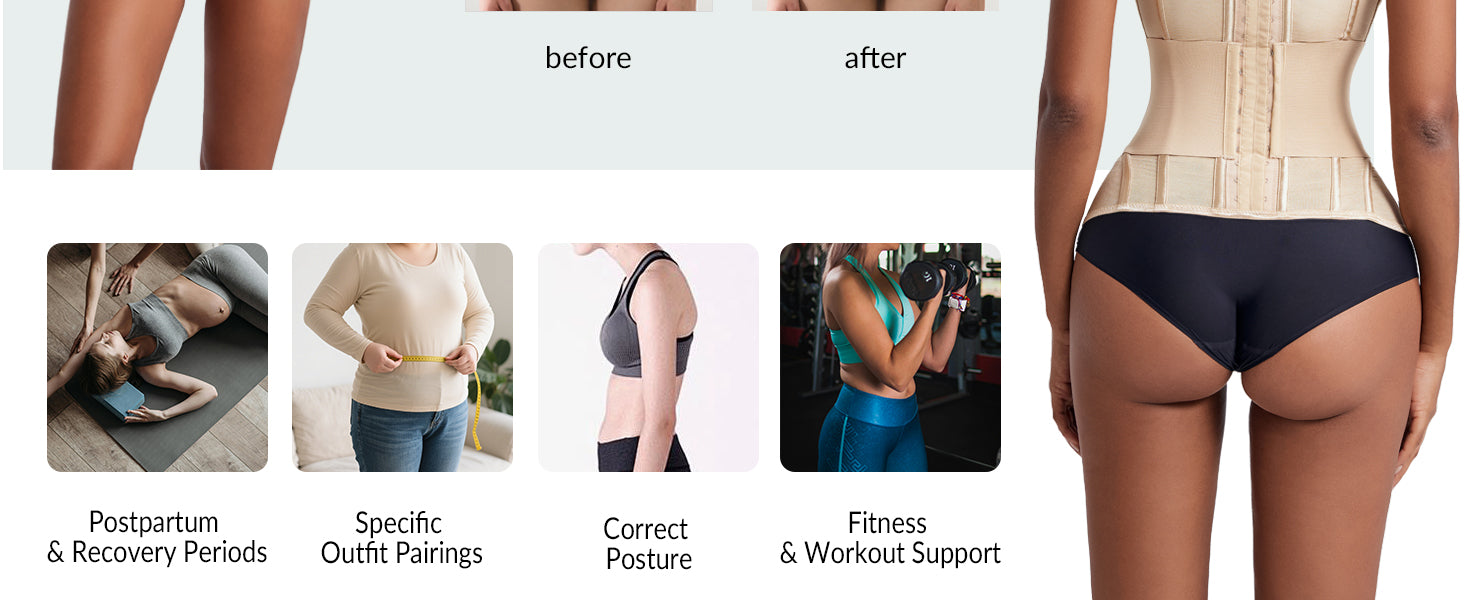 Waist Cincher Shaperwear for Womem Full Body Women Double Belt Wrap Corset Trainer Tummy Control Shaper