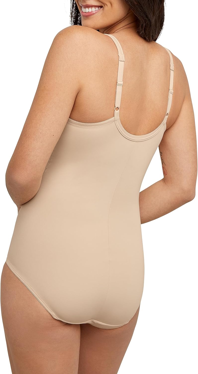 Bali Women's Firm-Control Shapewear, All-In-One Body Shaper with Built-In Underwire Minimizer Bra