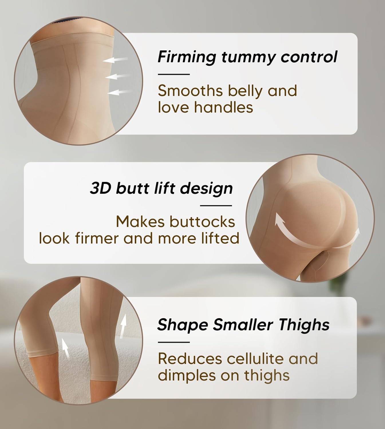 Compression Capri Leggings for Women Tummy Control Shapewear Pants High Waisted Trainer Leggings Thigh Slimmer