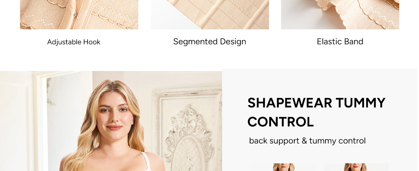 Waist Trainer for Women Corset Shapewear Tummy Control Segmented Waist Cincher Workout Girdle