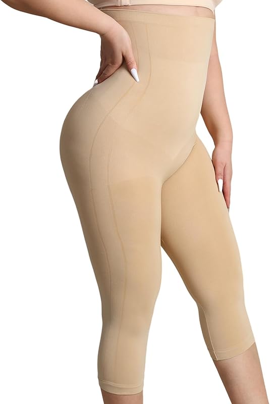 Shapewear Leggings for Women Tummy Control High Waisted Capri Body Shaper Butt Lift Thigh Slimmer