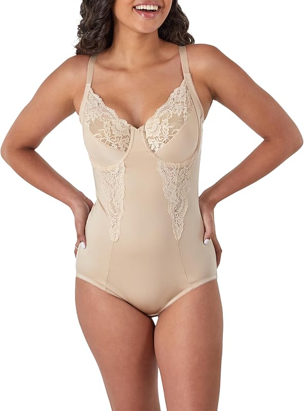 Maidenform Women's Shapewear Tummy Control Bodysuit, Built-In Underwire Bra, Ultra Firm Control Shapewear for Women