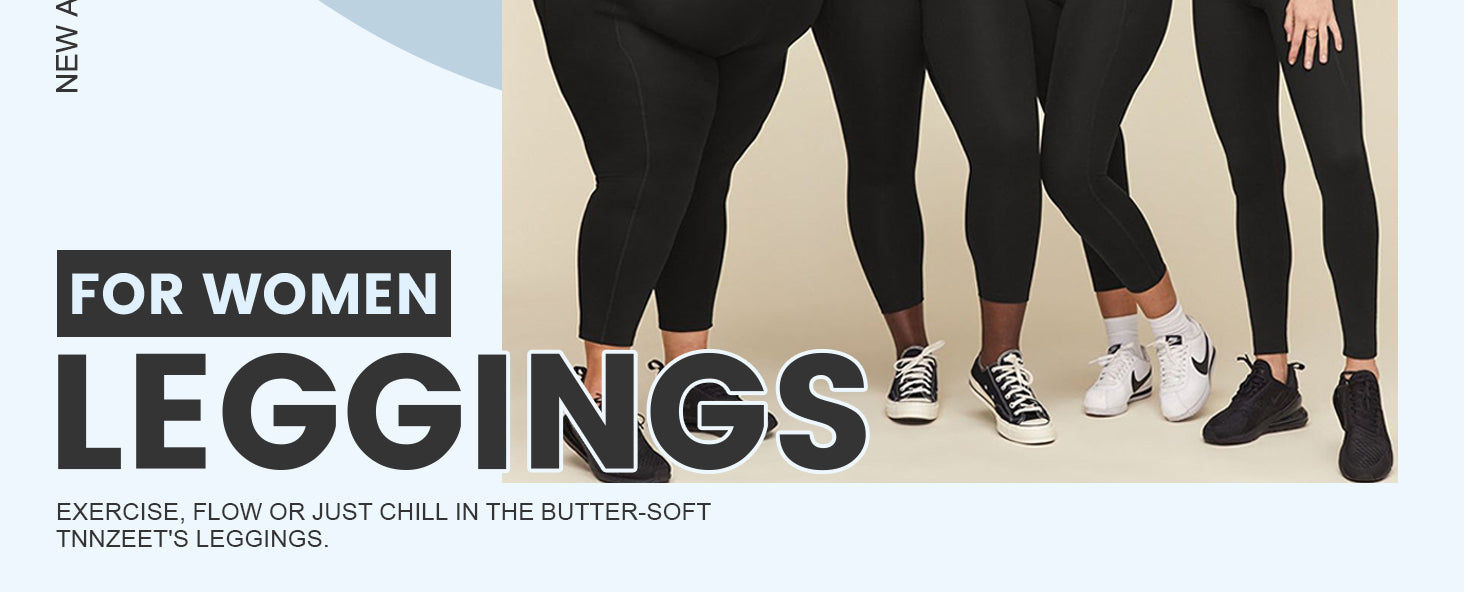 High Waisted Leggings for Women - No See Through Tummy Control Cycling Workout Yoga Pants with Pockets Reg & Plus