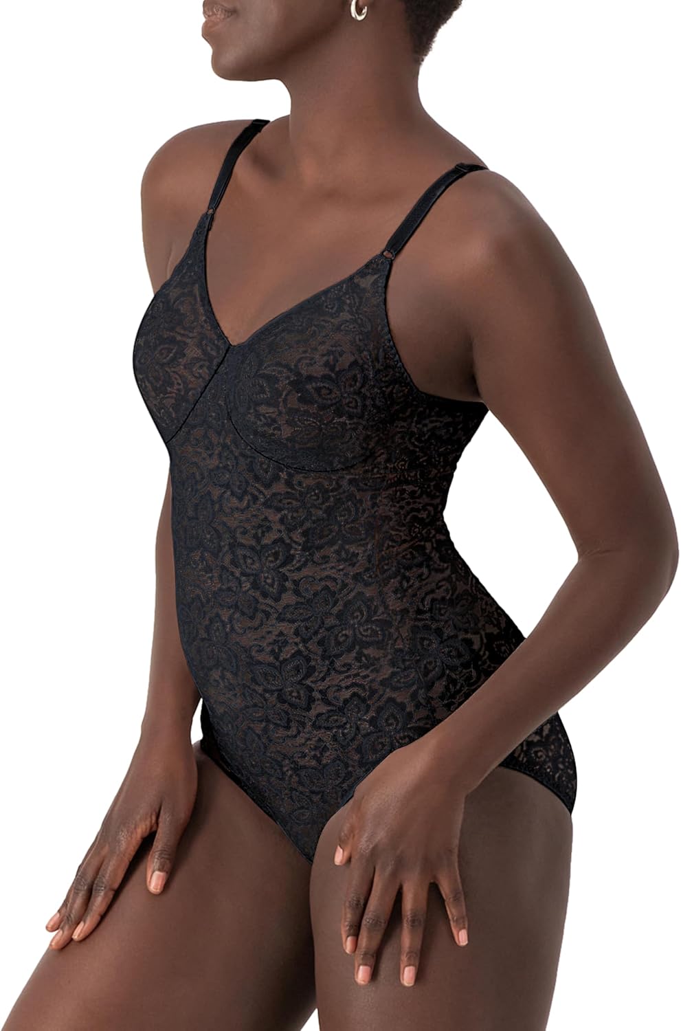 Bali womens Lace Body Shaper, Lace 'N Smooth Firm-control Shapewear, Built-in Underwire Bra