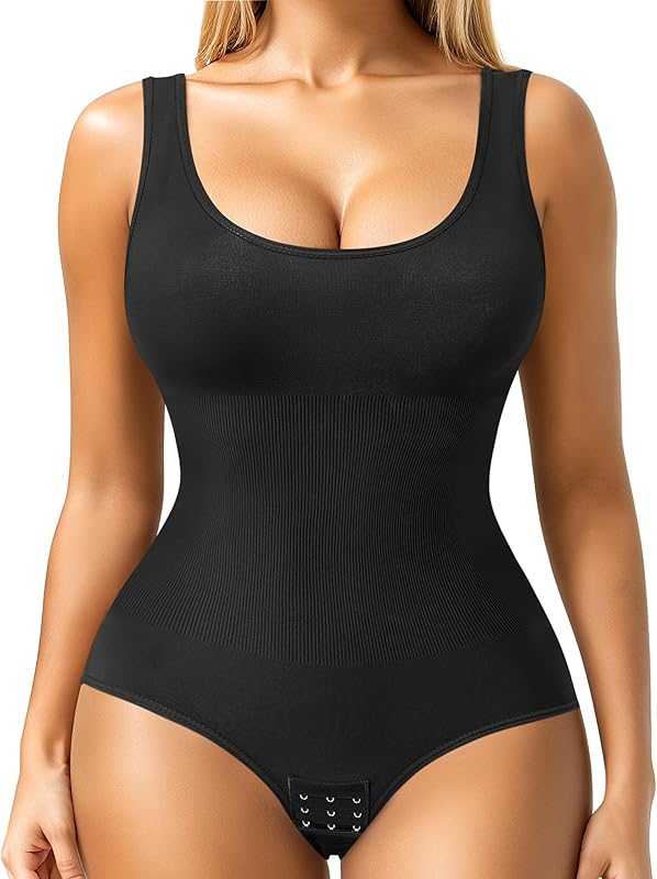 Womens' Waist Trainer Seamless Round Neck Tummy Control Shapewear Bodysuit