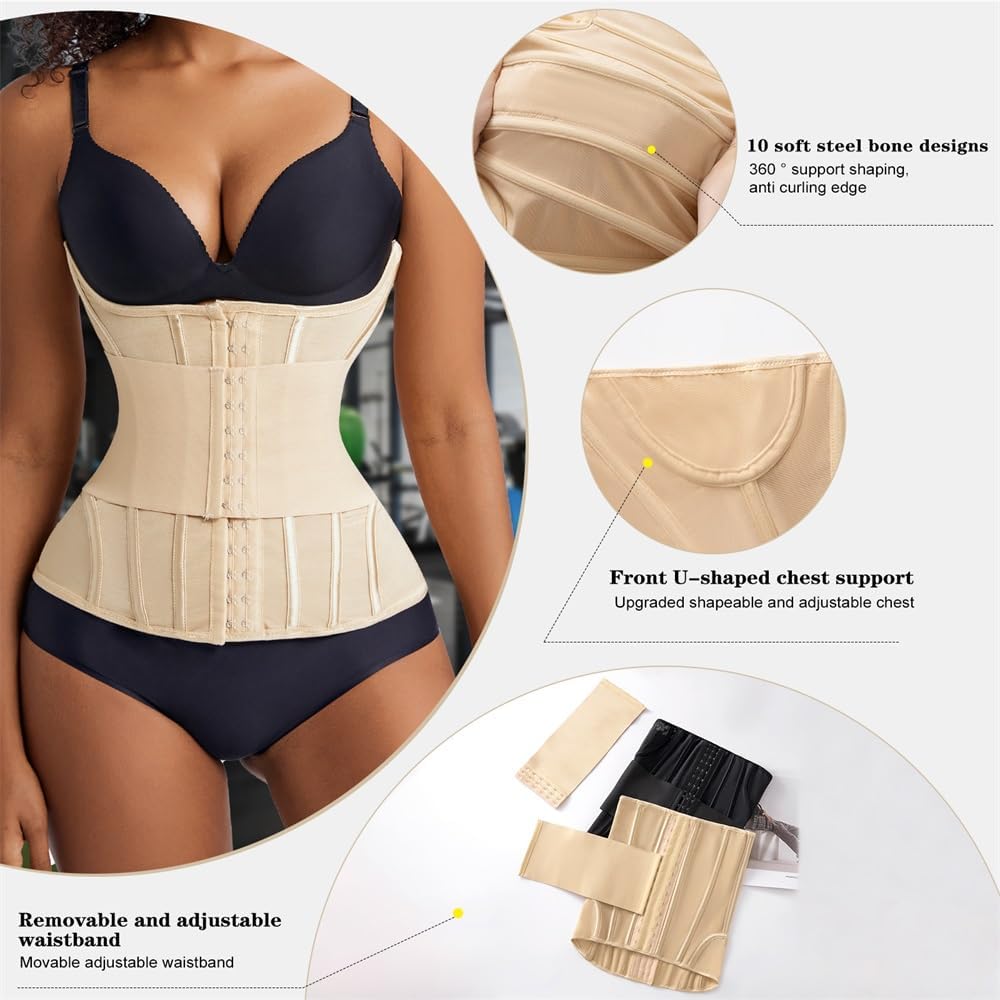Waist Cincher Shaperwear for Womem Full Body Women Double Belt Wrap Corset Trainer Tummy Control Shaper