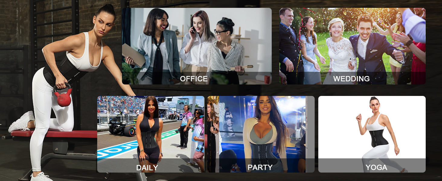 Corset Waist Trainer for Women, Latex Waist Cincher Workout Body Shaper Breathable Girdle Sport Belt