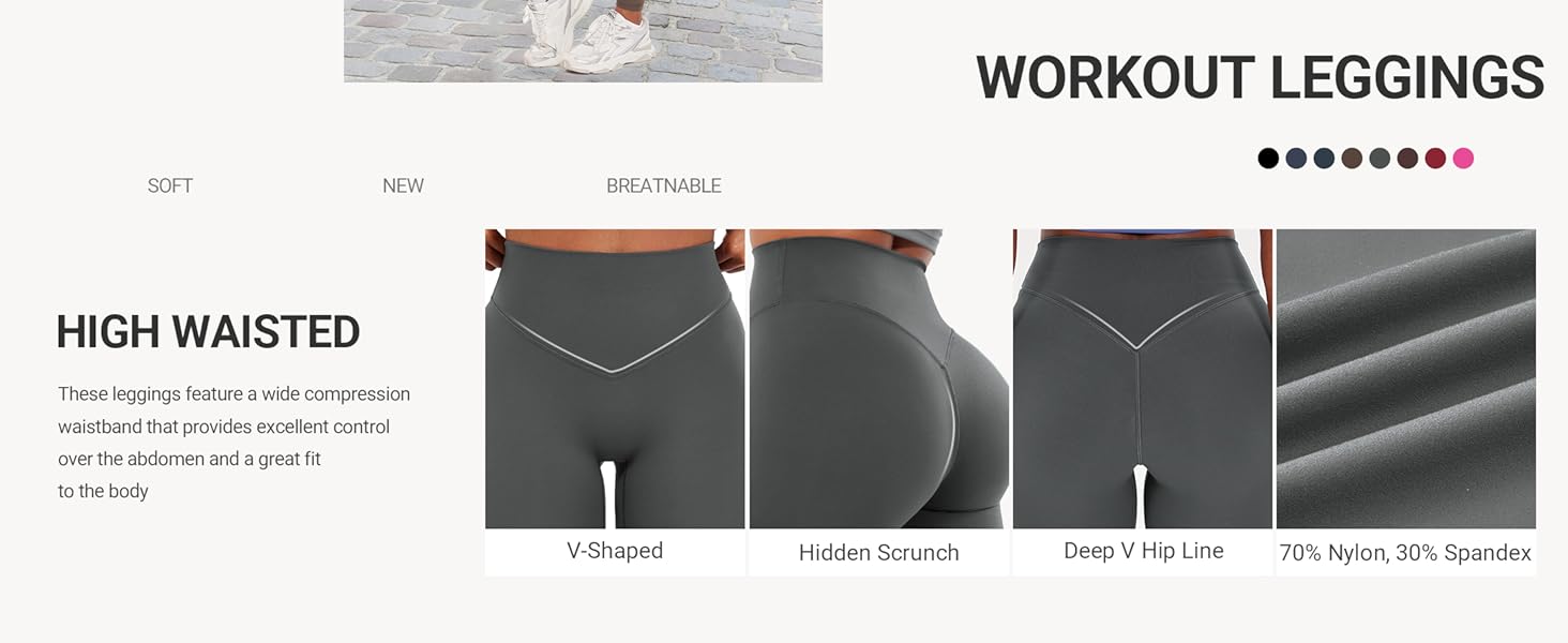 Workout Leggings for Women Hidden Scrunch Tummy Control Leggings Agathia High Waisted Gym Yoga Pants