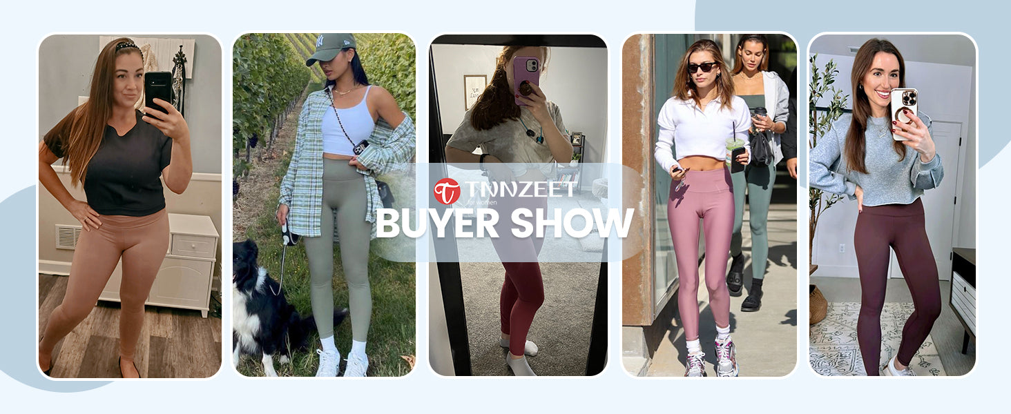 High Waisted Leggings for Women - No See Through Tummy Control Cycling Workout Yoga Pants with Pockets Reg & Plus