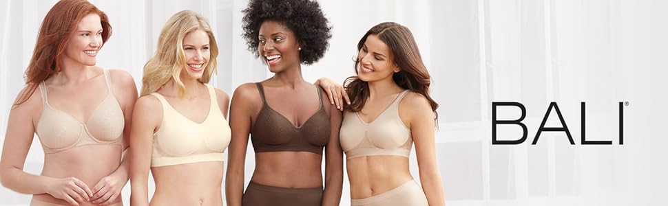 Bali Women's Firm-Control Shapewear, All-In-One Body Shaper with Built-In Underwire Minimizer Bra