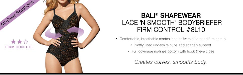 Bali womens Lace 'N Smooth Shaper Df8l10 shapewear bodysuits, Black, 38DD US
