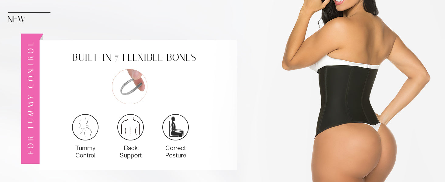 Waist Trainer for Women Latex Underbust Tummy Control Waist Cincher Corset Hourglass Body Shaper Zipper and Hooks