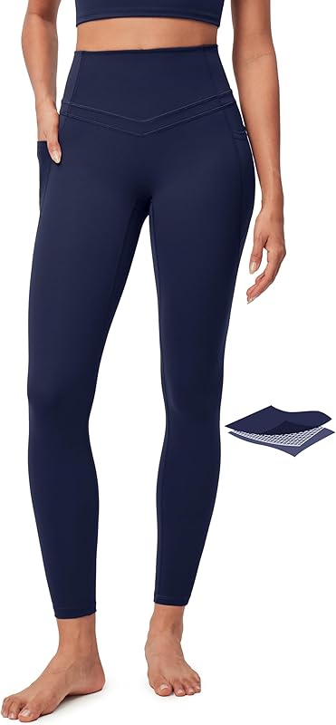 IUGA Compression Leggings with Pockets for Women Tummy Control Leggings No Front Seam Workout High Waist Yoga Pants