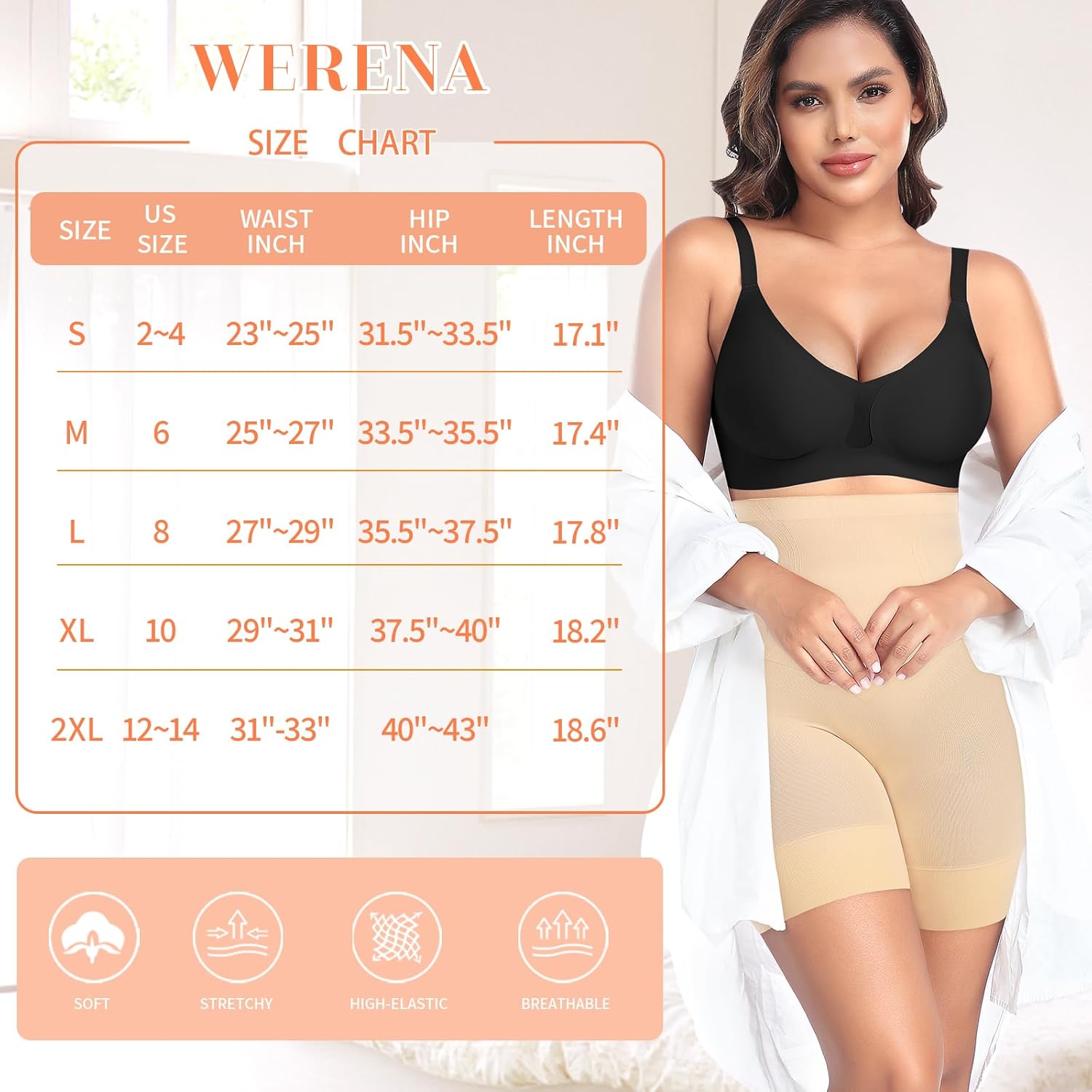 Womens Shapewear Shorts Tummy Control Body Shaper Thigh Slimmer Slip Shorts for Under Dress Shapewear Underwear
