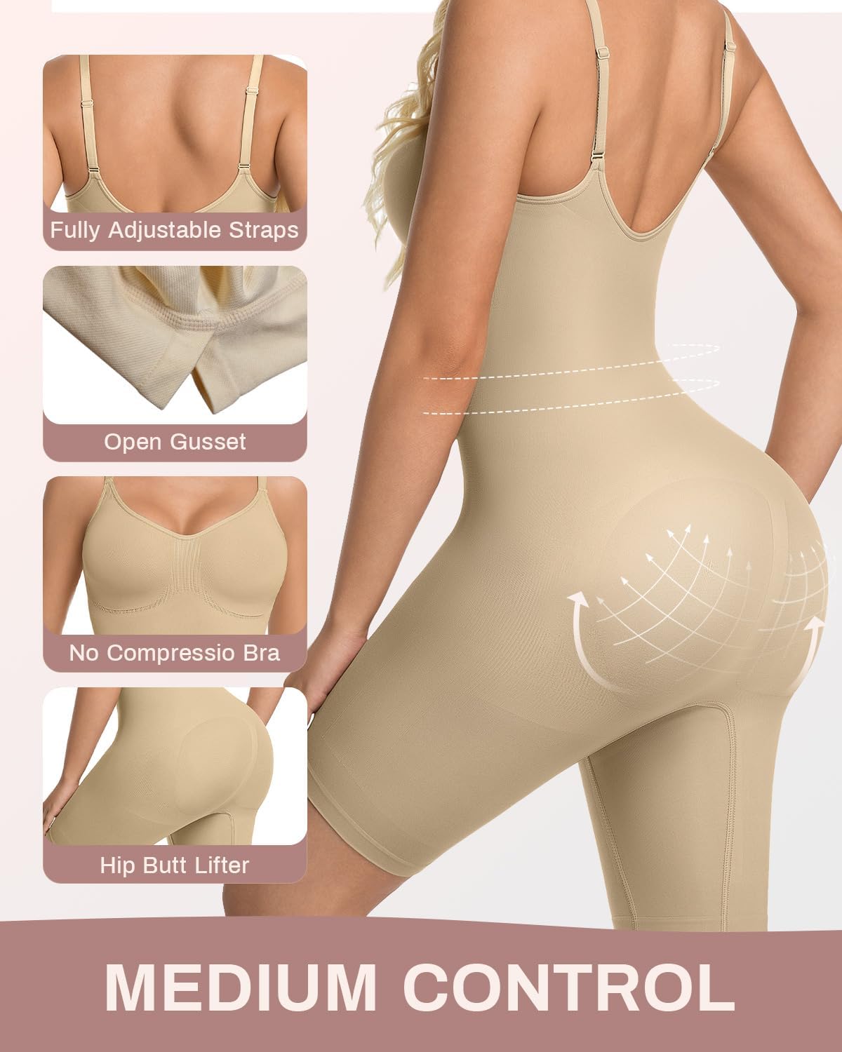Shapewear for Women with Tummy Control, Seamless Sculpting Bodysuit for Workouts and Daily Wear Comfortable